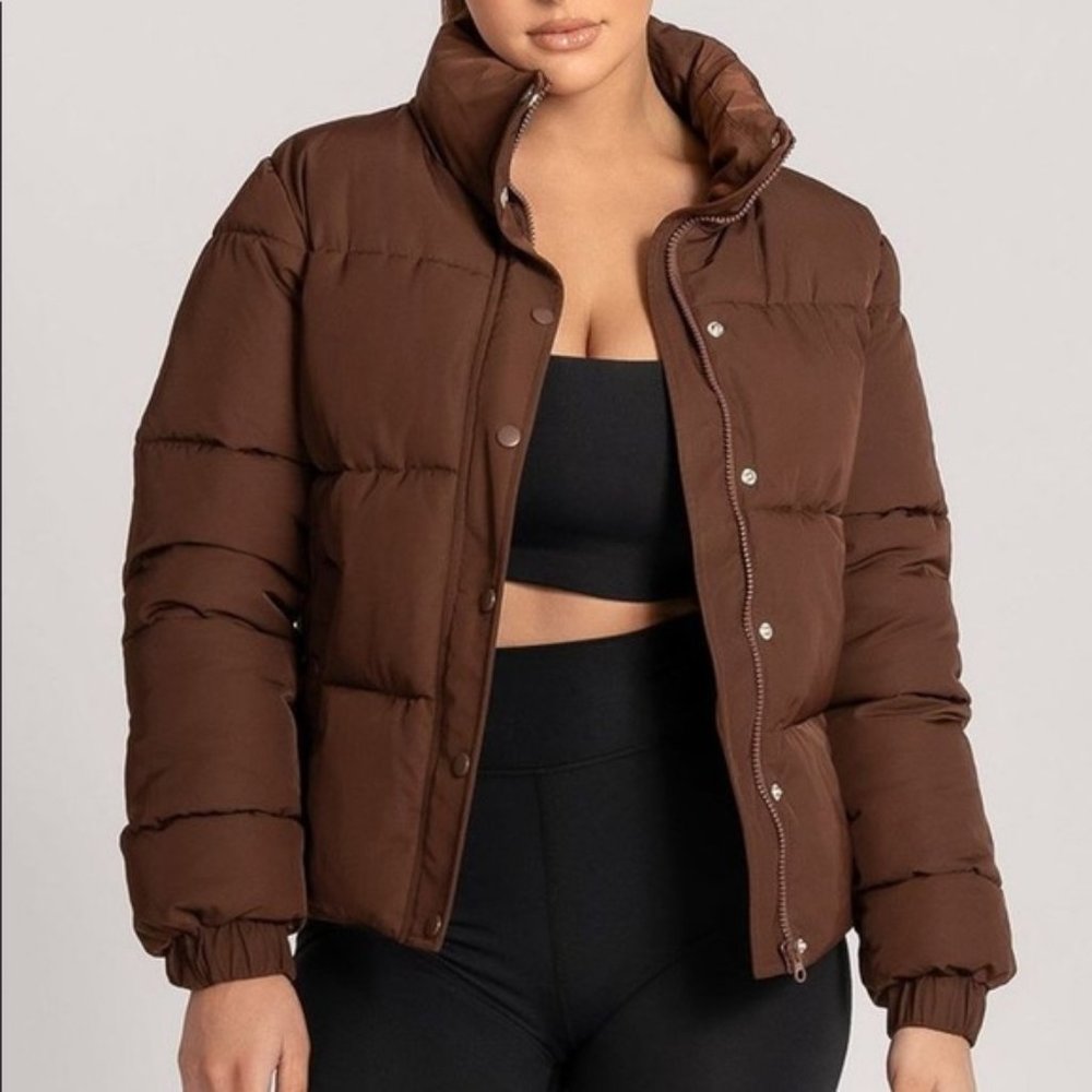 Brown MESHKI Puffer Jacket